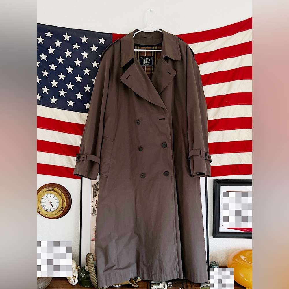BURBERRY Vintage Trench Coat w/ Removable Wool Nova Check Lining – Size 46R